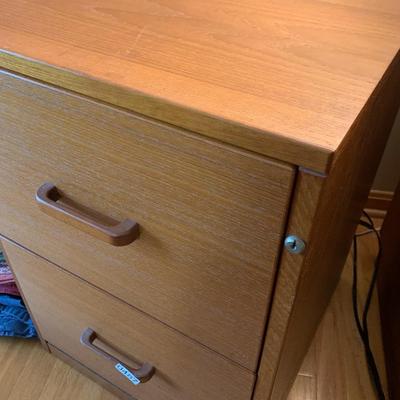 Teak Two Drawer File Cabinet