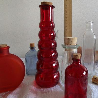Vintage decorative glass bottles &vases