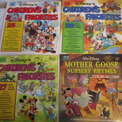 4 Disney Vinyl Record Albums