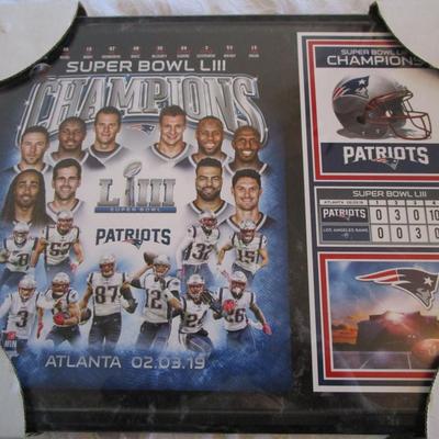 SuperBowl LIII, Atlanta Feb 23, 2019 Champions, Patriots Commemorative Plaque