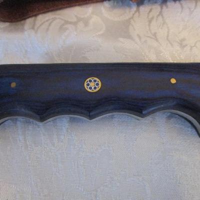 Damascus handmade knife with leather sheath