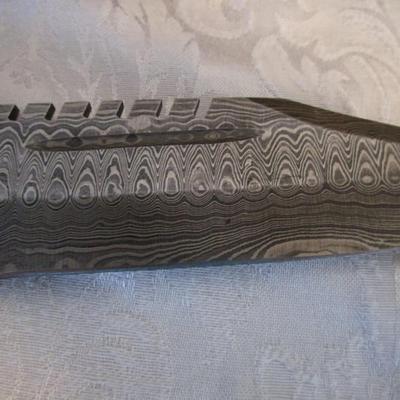 Damascus handmade knife with leather sheath