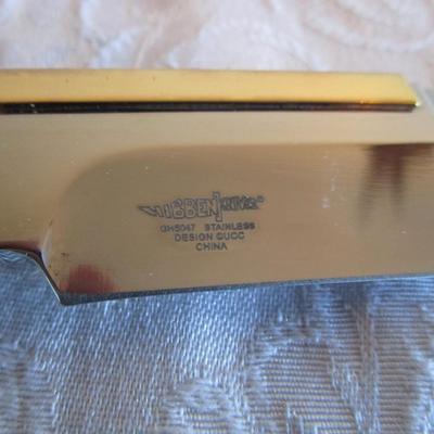 Gil Hibben Old West Fixed Boot knife # GH5047 with leather sheath