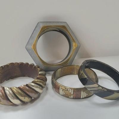 Vintage Bangles With Brass