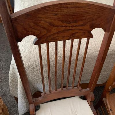 TWO Antique Caned Seat Chairs