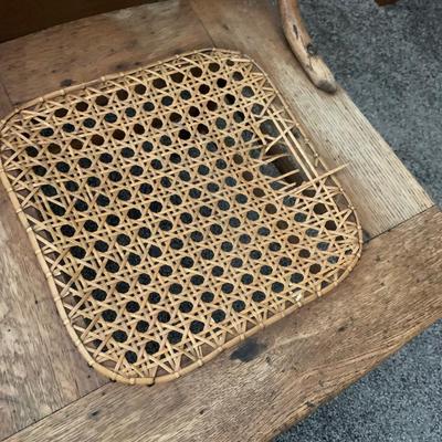 TWO Antique Caned Seat Chairs
