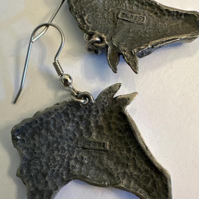 Vintage horse head earrings’92