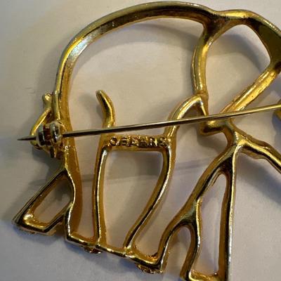 Vintage sears elephant brooch