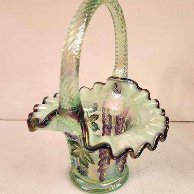 Lot #283 Fenton Art Glass Basket - Butterfly motif
