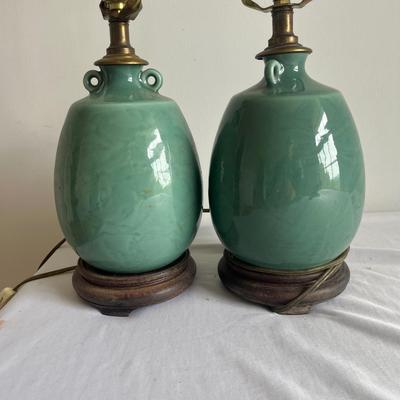 Three Blue Ceramic Lamps (PB-DZ)