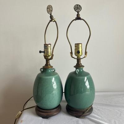 Three Blue Ceramic Lamps (PB-DZ)