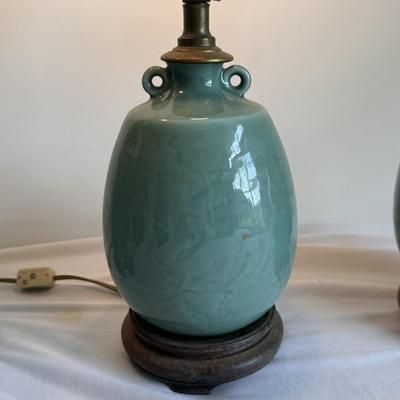 Three Blue Ceramic Lamps (PB-DZ)