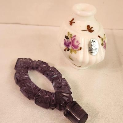 Lot #285 Fenton Art Glass Perfume Bottle - Carleton Collection