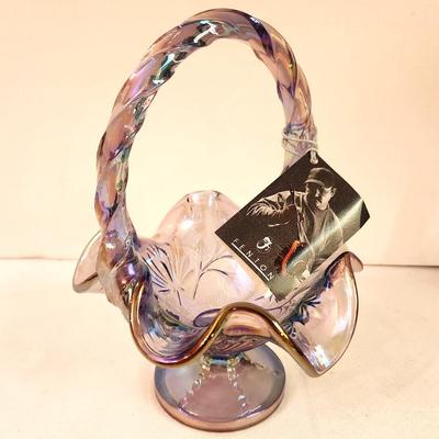 Lot #289 Fenton Art Glass Basket w/hang tag