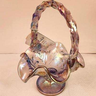 Lot #289 Fenton Art Glass Basket w/hang tag