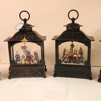 Lot #290 Lot of 4 Christmas Lanters (one Thomas Kinkade)