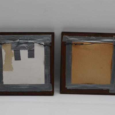 Two Framed Vintage Embroidered Birds