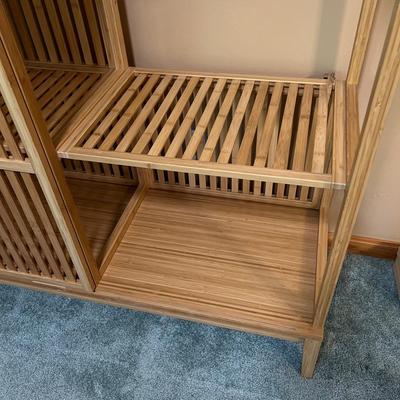 Bamboo Wood Open Wardrobe Sliding Door