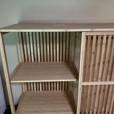 Bamboo Wood Open Wardrobe Sliding Door
