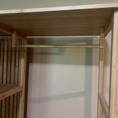 Bamboo Wood Open Wardrobe Sliding Door