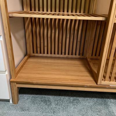 Bamboo Wood Open Wardrobe Sliding Door