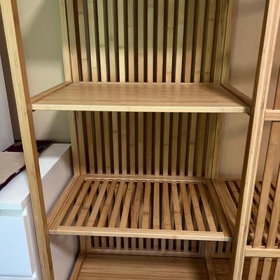 Bamboo Wood Open Wardrobe Sliding Door