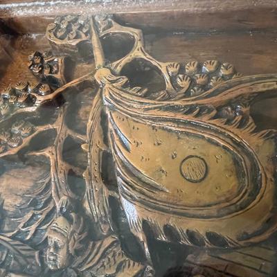 Pair Vintage “Far Eastern Furnishings” Carved Top End Side Tables