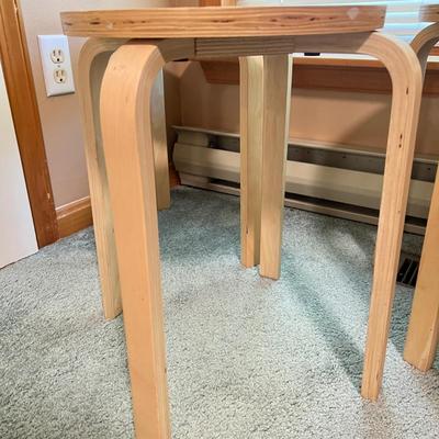 4 Wood Stacking Small Tables or Stools