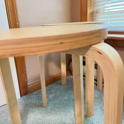 4 Wood Stacking Small Tables or Stools