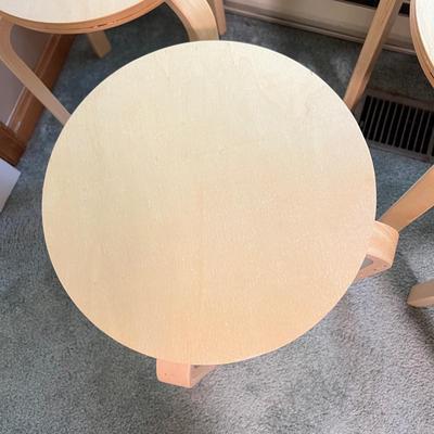 4 Wood Stacking Small Tables or Stools