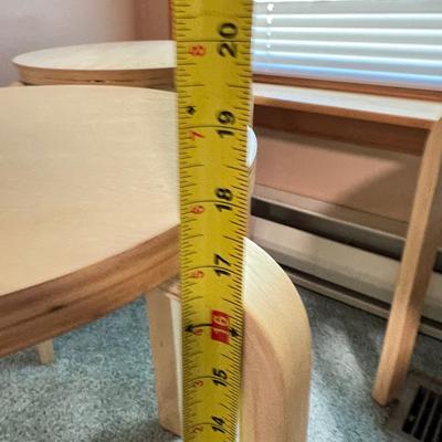 4 Wood Stacking Small Tables or Stools