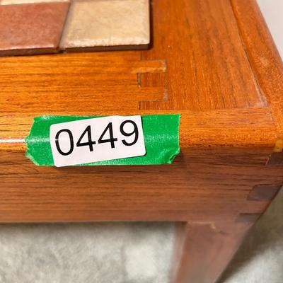 Vintage Tile Top Chesa Checkers Table Drawer Game Pieces
