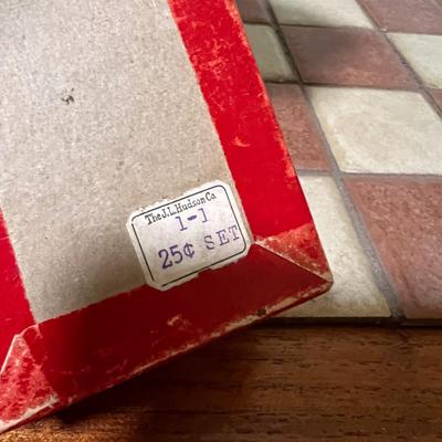 Vintage Tile Top Chesa Checkers Table Drawer Game Pieces