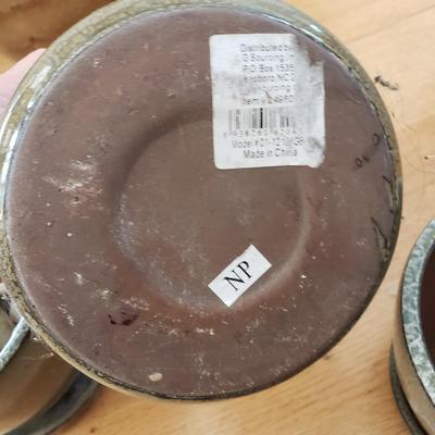 Nine Glazed Pottery Flower Pots and More (DR-KD)