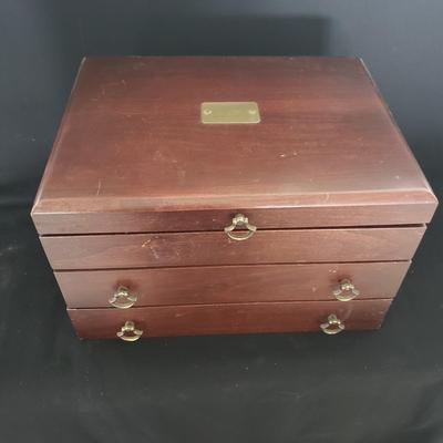 Sterling Silverware Collection with Wooden Storage Box (LR-KD)