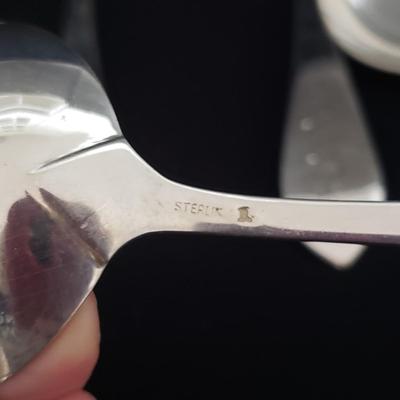 Sterling Silverware Collection with Wooden Storage Box (LR-KD)