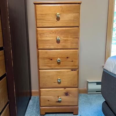 Tall Slender 5 Drawer Dresser