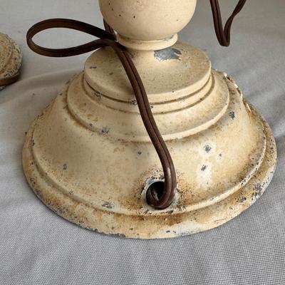 Three Matching Metal Floral Lamps (PB-DZ)