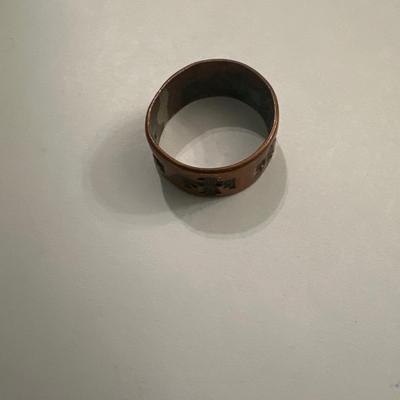 Vintage copper raven ring