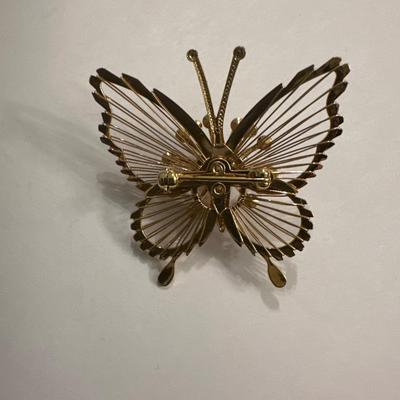 Vintage rhinestone butterfly brooch