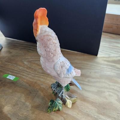 2 Parrot Cockatoo Porcelain Figurines Royal Dux Czech Republic , Italy