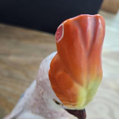 2 Parrot Cockatoo Porcelain Figurines Royal Dux Czech Republic , Italy