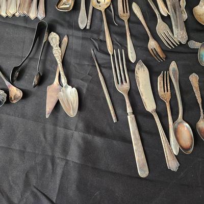 Large lot of Silverplate Flatware Forks Spoons Knives