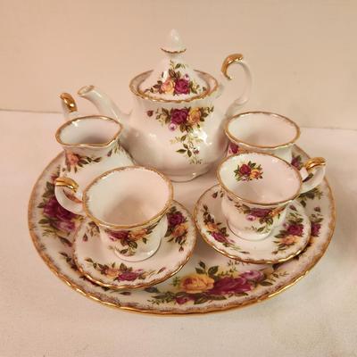 Lot #298 Lot of 2 Miniature Tea sets - one Royal Albert