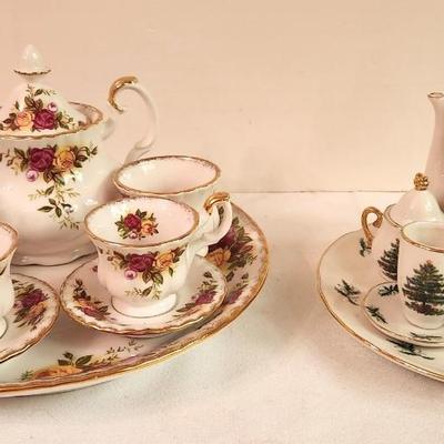 Lot #298 Lot of 2 Miniature Tea sets - one Royal Albert