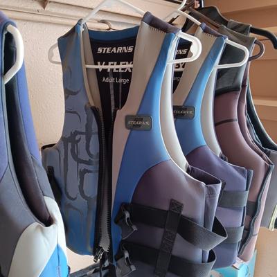 3 ADULT LIFE VESTS (SMALL & LARGE)