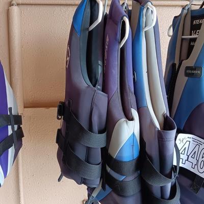 3 ADULT LIFE VESTS (SMALL & LARGE)