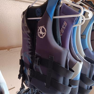 3 ADULT LIFE VESTS (SMALL & LARGE)