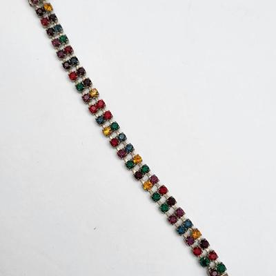 Vintage Colored Rhinestone Bracelets (2)