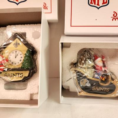 Lot #304 2 New Orleans NFL Saints ornaments in box